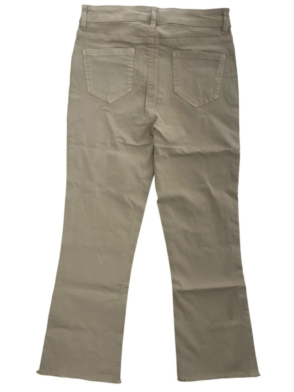 Renuar Beige High-Rise Flared Pants Frayed Hem Comfy Women's Size 2 MSRP$110 NWT - Picture 2 of 11